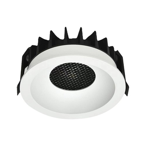 Downlight LED 12W sans éblouissement RA90 CCT Ø86mm - 3 températures de couleur, face blanche, trou : Ø75mm, nid d'abeille