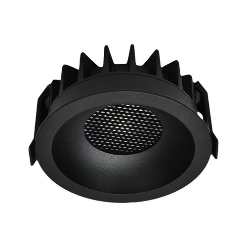 18W Ø10,6cm Blendfri CCT Downlight RA90 - Hull: Ø95mm, Ytre mål: Ø10,6 cm, 3 lysfarger, sort front, Honeycomb