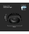 18W Ø10,6cm Blændfri CCT Downlight RA90 - Hul: Ø95mm, Ydre mål: Ø10,6 cm, 3 lyskulører, sort front, Honeycomb