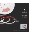 5m 12,5W/m COB-LED strip - IP65 vandtæt, 286 LED pr. meter, 6500K, 8mm bredde