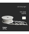 50m 10,5W/m LED strip, 3000K - IP65, 121 LED pr. meter, varm hvid, 230V plug-and-play