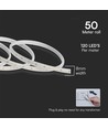 50m 10,5W/m LED strip, 3000K - IP65, 121 LED pr. meter, varm hvid, 230V plug-and-play