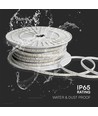 50m 10,5W/m LED strip, 3000K - IP65, 121 LED per meter, varmvit, 230V plug-and-play
