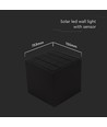 Applique murale LED Solara noire 9W avec détecteur - Solaire, IP65, 3-en-1 CCT, 800lm, détecteur PIR