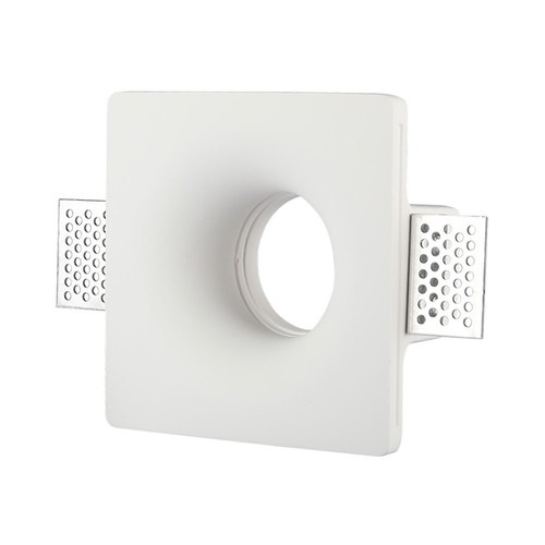 Vierkante GU10 gips inbouwspot - Wit, 123x123 mm gat, IP20, zonder lichtbron