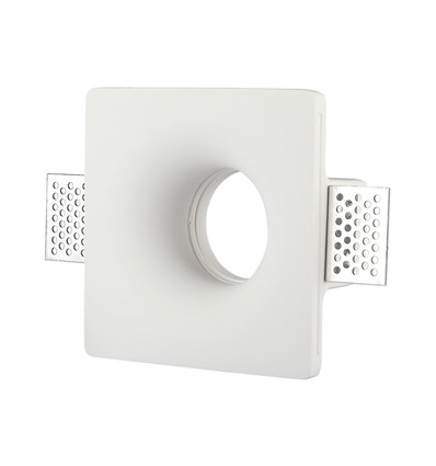 Vierkante GU10 gips inbouwspot - Wit, 123x123 mm gat, IP20, zonder lichtbron