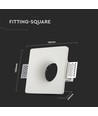 Fyrkantig GU10 gips infälld spot - Vit, 123x123 mm hål, IP20, utan ljuskälla