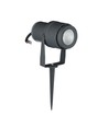 12W LED trädgårdsspotlight med spett - IP65, Grön färg, grått hölje, 20 grader, aluminium
