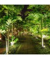 12W LED trädgårdsspotlight med spett - IP65, Grön färg, grått hölje, 20 grader, aluminium