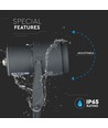 12W LED trädgårdsspot med spett - IP65, 3000K, grå, 20 grader, aluminium
