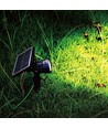 2W LED solar prikspot - IP65, zwart, 3.7V, schemersensor, COB LED, warm wit