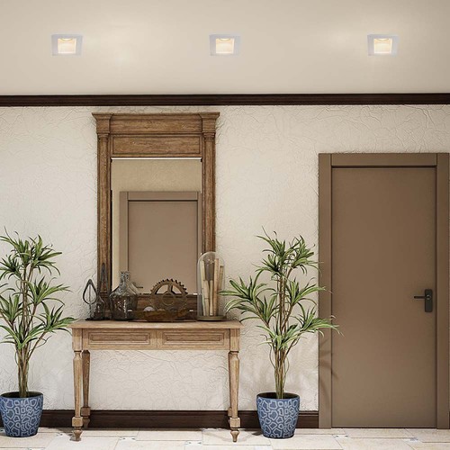 GU10 gips innbyggingsspot - Firkantet, hvit, hull: 125x125mm, uten lyskilde