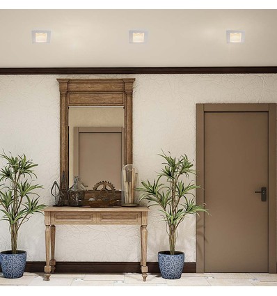 GU10 gips innbyggingsspot - Firkantet, hvit, hull: 125x125mm, uten lyskilde