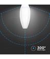 LED Olivelampe 60W E40 - Samsung Chip, 4000K