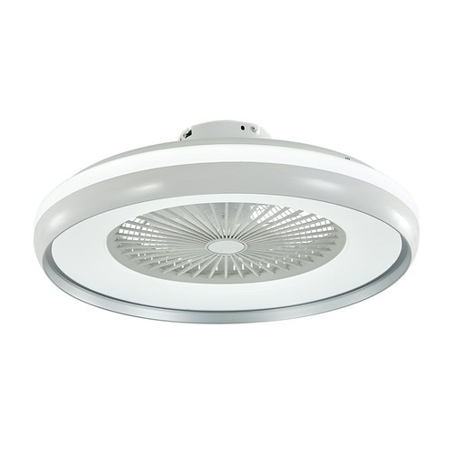 Ventilateur 45W avec lumière de plafond, contrôle RF CCT : 3 en 1 - moteur AC, anneau gris