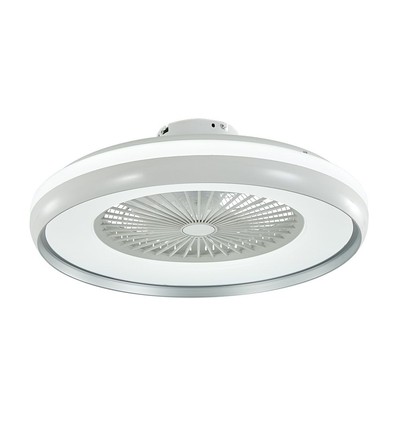 Ventilateur 45W avec lumière de plafond, contrôle RF CCT : 3 en 1 - moteur AC, anneau gris