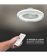 Ventilateur 45W avec lumière de plafond, contrôle RF CCT : 3 en 1 - moteur AC, anneau gris