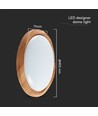 Plafonnier LED 60W aspect bois, dimmable - 6000lm, Ø49cm, CCT, télécommande incluse