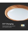 Plafonnier LED 60W aspect bois, dimmable - 6000lm, Ø49cm, CCT, télécommande incluse