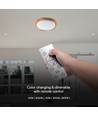 Plafonnier LED 60W aspect bois, dimmable - 6000lm, Ø49cm, CCT, télécommande incluse