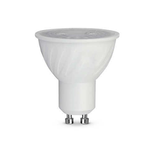 6W GU10 LED pære - Samsung LED chip, 10° linse, 4000K, 445lm, Ripple Plastic Spotlight