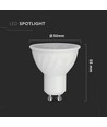 6W GU10 LED pære - Samsung LED chip, 10° linse, 4000K, 445lm, Ripple Plastic Spotlight