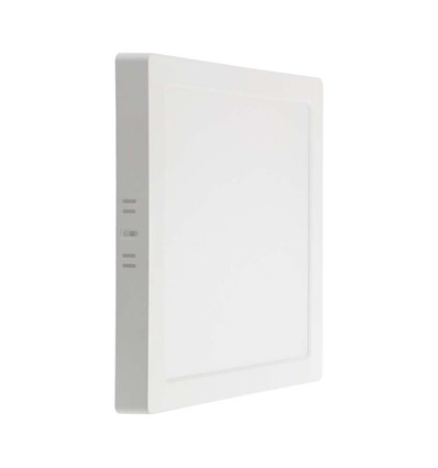 Panneau LED carré 18W, 110lm/W - 214x214mm, 6500K, bord blanc, montage en saillie