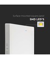 18W kvadratisk LED panel, 110lm/W - 214x214mm, 6500K, hvid kant, påbygningspanel