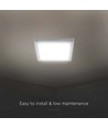 18W kvadratisk LED panel, 110lm/W - 214x214mm, 6500K, hvid kant, påbygningspanel