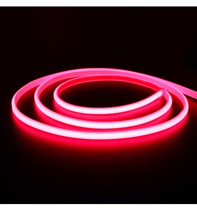 5m 11,5W/m Rode Neon COB strip - 230V, IP67 waterdicht, 288 LED, inkortbaar per 10cm