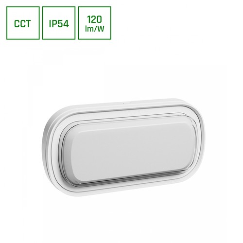 15W PASTILO oval LED vägglampa CCT - 120lm/W, IP54, IK10, vit, 5 års garanti