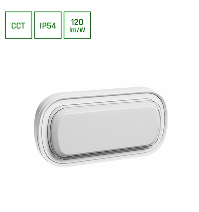 Applique murale LED 15W PASTILO ovale CCT - 120lm/W, IP54, IK10, blanc, 5 ans de garantie