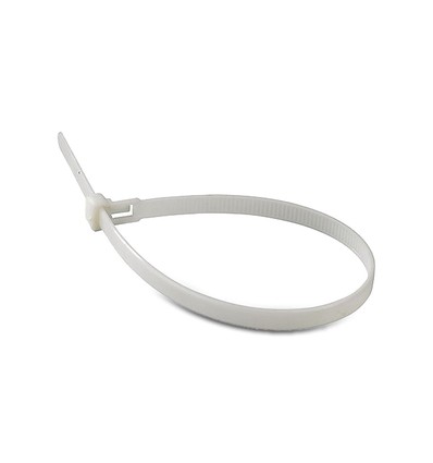 Kabelbinder 20 cm, 100 stk - Bredde 2,5 mm hvid