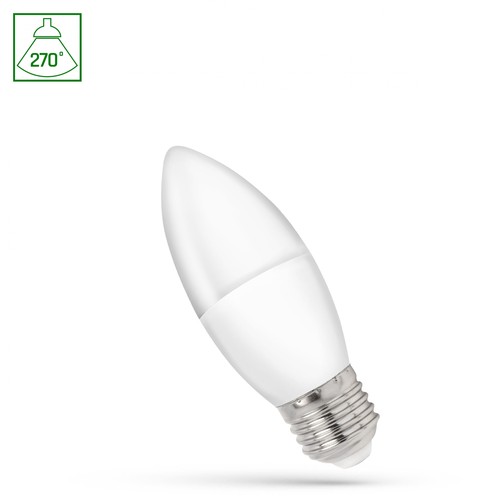 E27 1W LED kronepære - C37, 3000K, 90lm/W, varm hvid