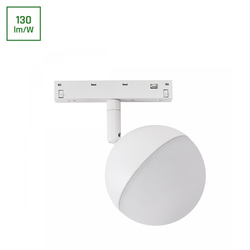 10W SYSTEM SHIFT BASIC GLOBE pour rail 48V - 130lm/W, 4000K, IP20, blanc, 120 degrés