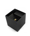 6W dimbare CUBIC PRO wandlamp - IP65, zwart, doorlusbaar, verstelbaar, vierkant, up/down, binnen / buiten, incl. lichtbron