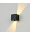 6W CUBIC PRO wandlamp - IP65, zwart, doorlusbaar, verstelbaar, vierkant, up/down, binnen / buiten, incl. lichtbron