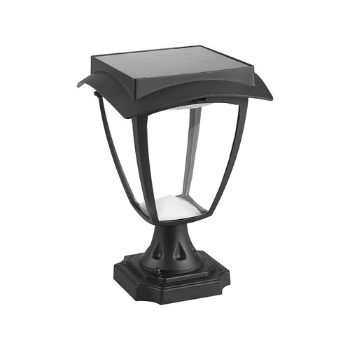 Lampe de jardin solaire LED 2W avec capteur - Noir, IP65, CCT, aluminium, usage extérieur
