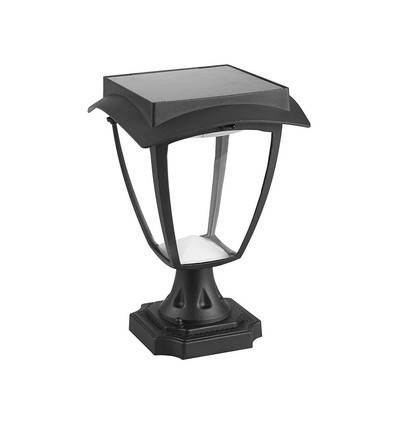Lampe de jardin solaire LED 2W avec capteur - Noir, IP65, CCT, aluminium, usage extérieur