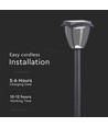 Borne de jardin solaire LED Solara 2W avec capteur - IP65, 93cm, CCT
