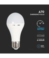 Ampoule LED E27 9W avec éclairage de secours - A70, 720lm, 4000K, autonomie 4,5h