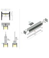 2m aluminiumprofiel COZY12 C/U1 - Onbewerkt aluminium, opbouw, LED profiel