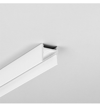 2m aluprofil COZY12 C/U1 - Vitlackerad, utanpåliggande, LED skena