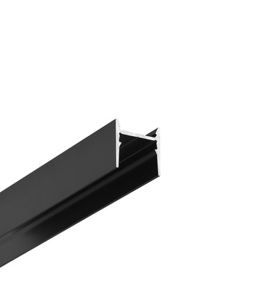 2m aluprofil COZY12 C/U1 - Svart anodiserad, utanpåliggande, LED skena