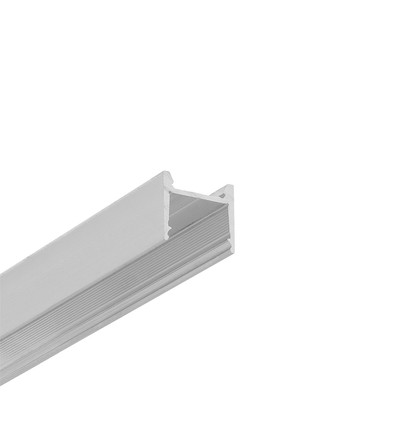 2m aluprofil HOOD14 F/U1 - Ubehandlet aluminium, påbygging, LED-skinne