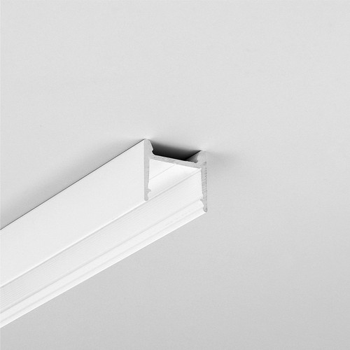 Profilé en aluminium 2m HOOD14 F/U1 - Blanc laqué, montage en applique, rail LED