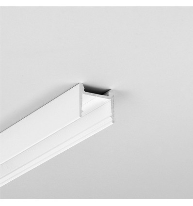 Profilé en aluminium 2m HOOD14 F/U1 - Blanc laqué, montage en applique, rail LED