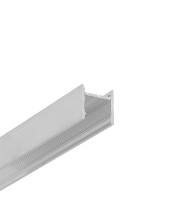 Profilé aluminium 2m LEVEL12 C/U1 - Aluminium brut, montage en applique, rail LED