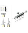 Profilé aluminium 2m LEVEL12 C/U1 - Aluminium brut, montage en applique, rail LED