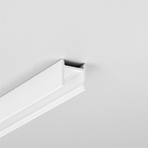 2m aluprofil LEVEL12 C/U1 - Hvid lakeret, påbygning, LED skinne